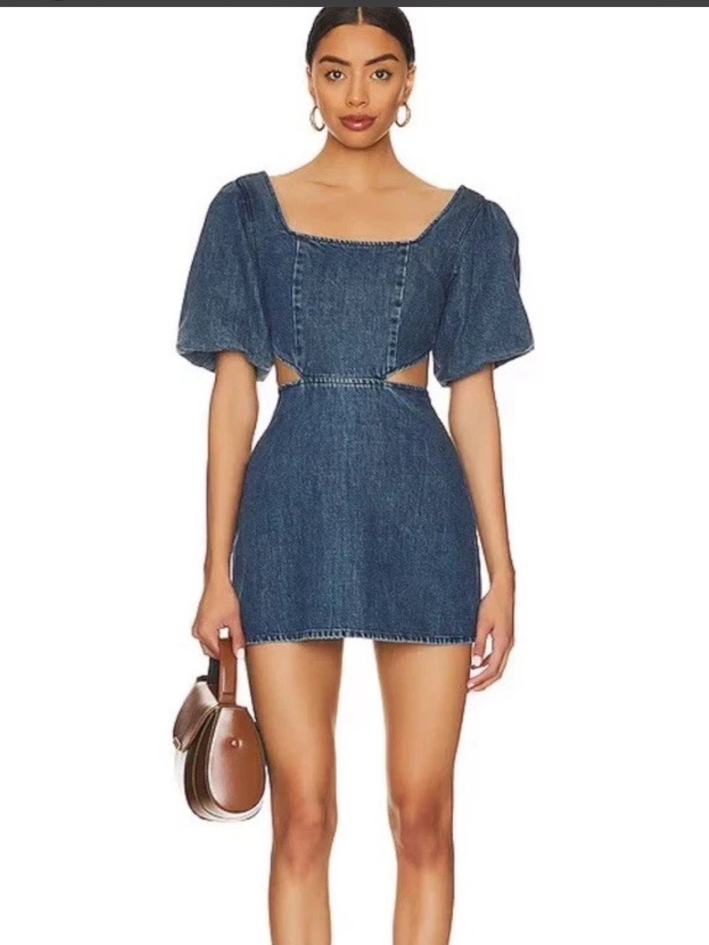 Show Me Your Mumu City Cut Out Denim Dress Mini Small